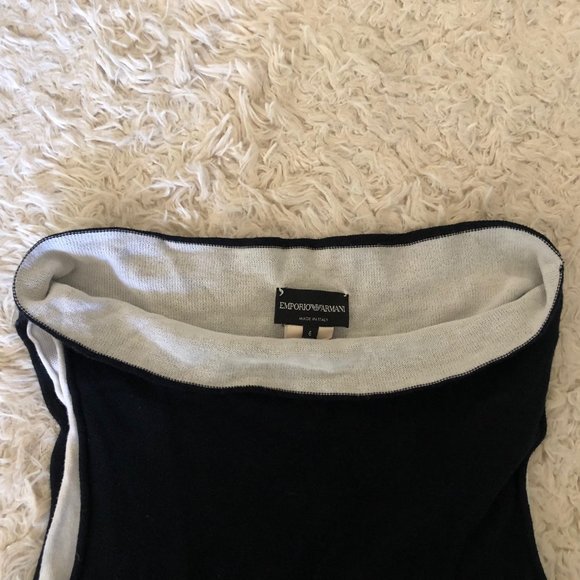 Emporio Armani Black / White Cap sleeve cotton top - Picture 7 of 13